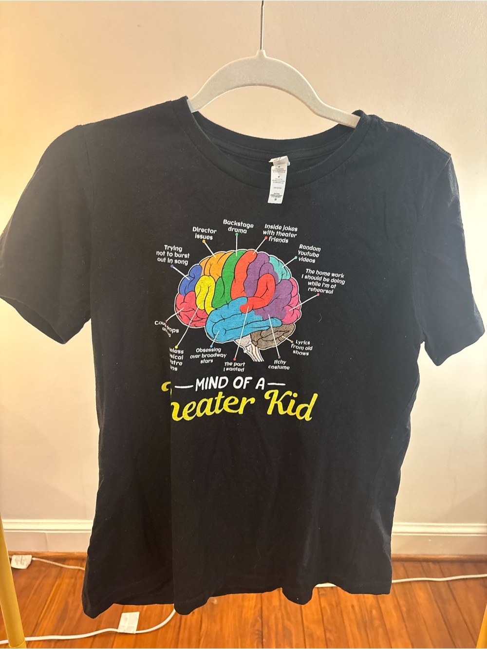 Bella Canvas Black Tee with Multicolor Brain Graphic